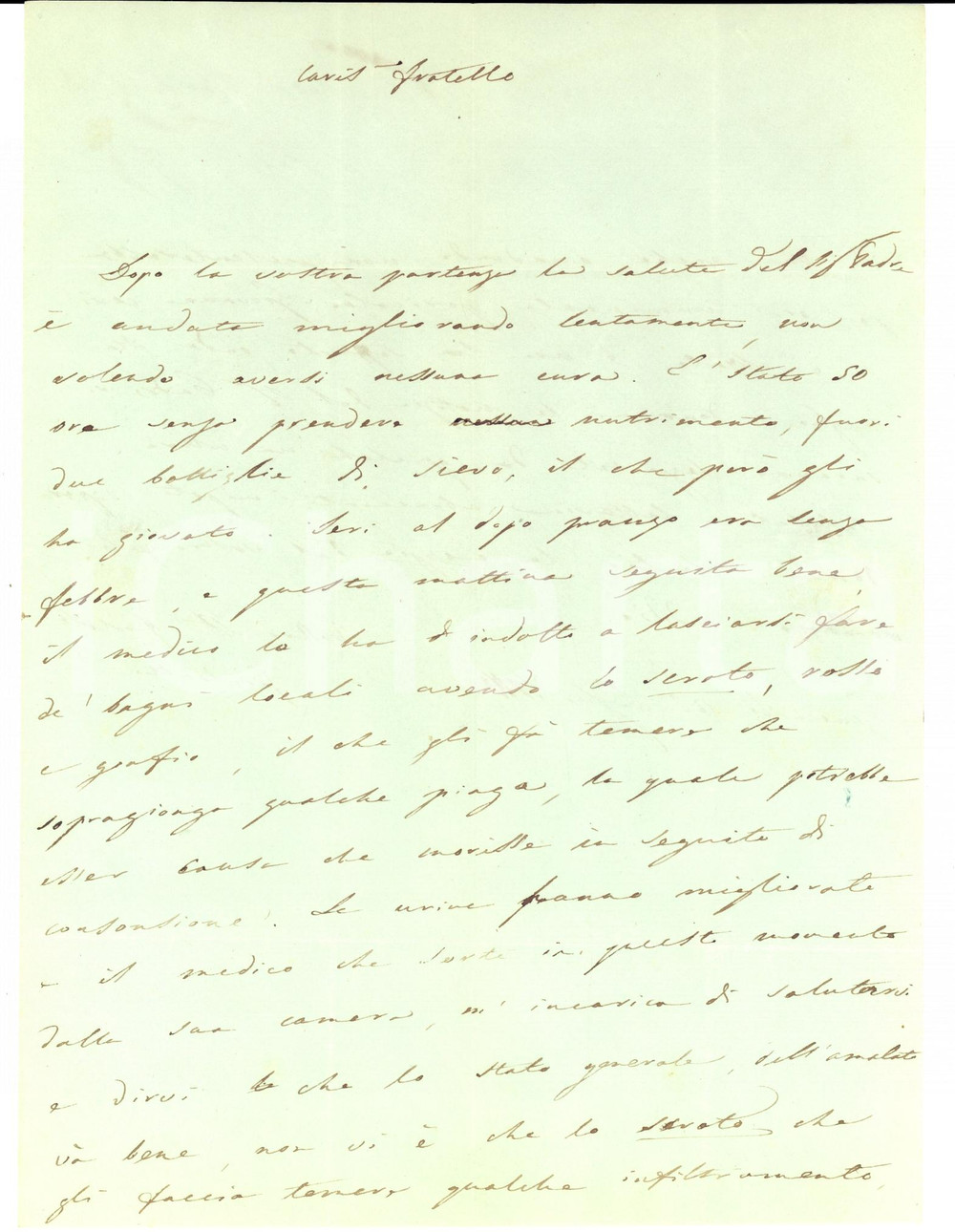Documento originale, autentico 1841 GENOVA Giovanni Battista NEGROTTO CAMBIASO su malattia del padre AUTOGRAFO 1