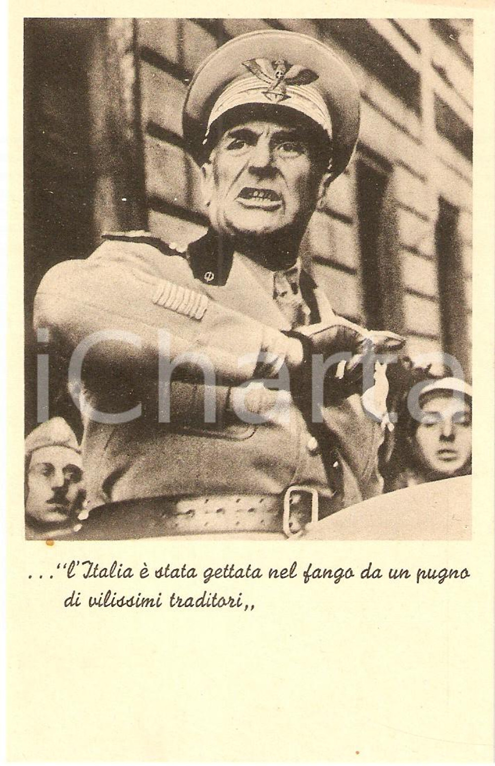 Cartolina originale da collezione 1935 ca PROPAGANDA Rodolfo GRAZIANI contro traditori dell'Italia *Cartolina 1 1