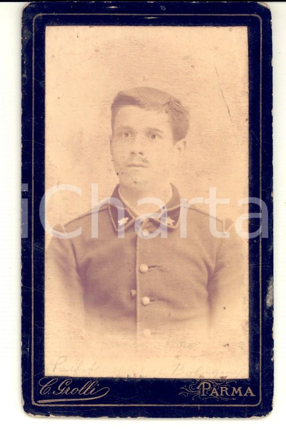 Fotografia d epoca originale 1890 ca BOLOGNA Cesare SASSOFRASSO ufficiale del REGIO ESERCITO Foto GROLLI 1