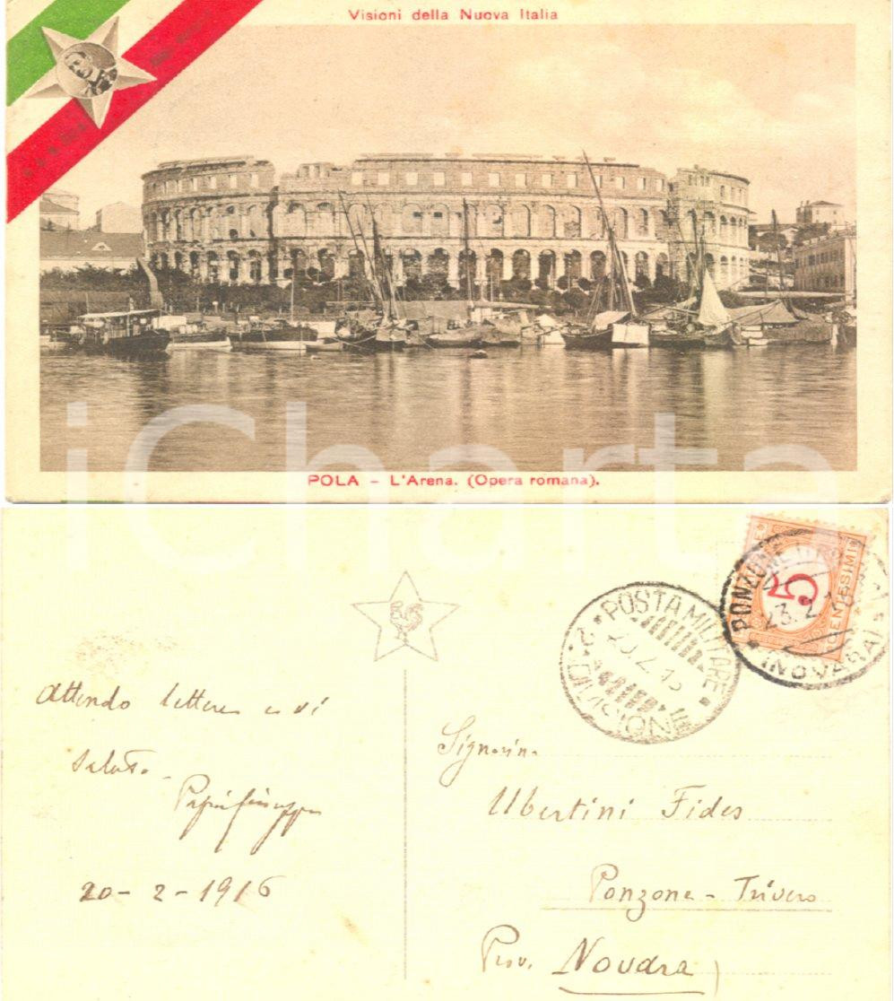 Autografo originale 1916 POLA ISTRIA L Arena Autografo Giuseppe UBERTINI industriale PONZONE 1