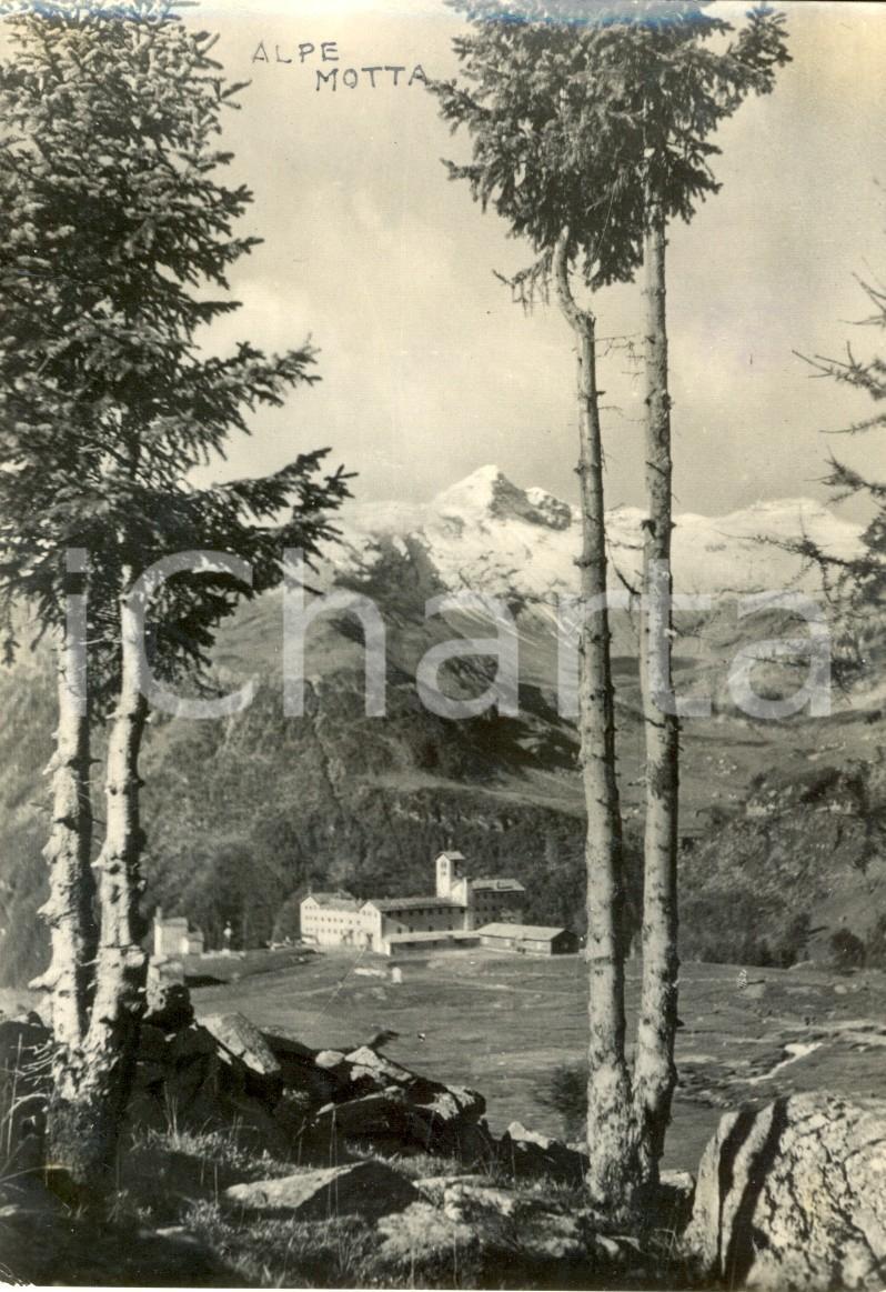 Cartolina originale da collezione 1950 ca CAMPODOLCINO SO PIZZO QUADRO innevato con CASA ALPINA MOTTA FG VG 1