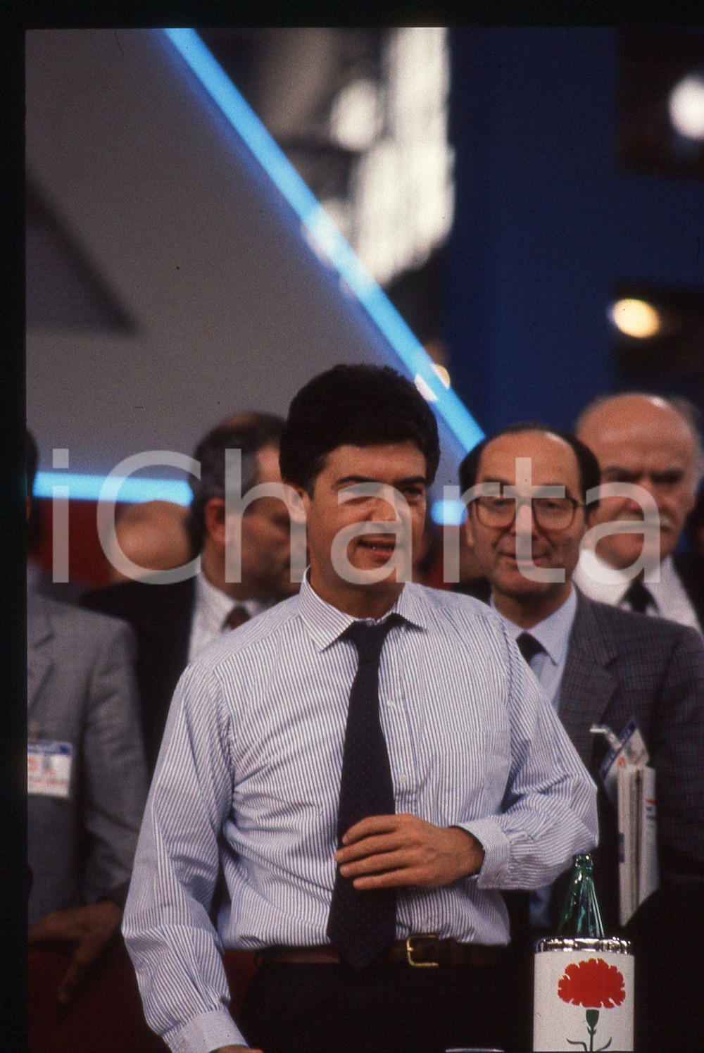 Fotografia d epoca originale 35mm vintage slide 1989 MILANO Claudio MARTELLI Congresso PSI Ansaldo 7 1