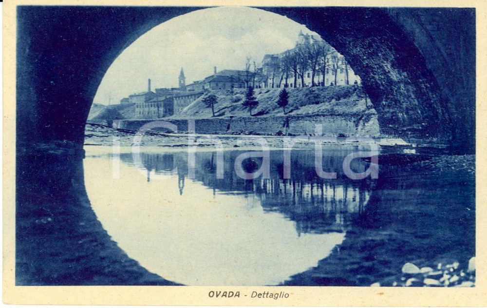 Cartolina originale da collezione 1940 OVADA (AL) Scorcio artistico del paese dal ponte *Cartolina FP NV 1