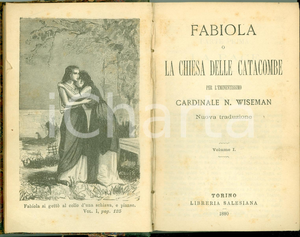 Libro, pubblicazione d epoca 1880 Nicholas WISEMAN Fabiola Chiesa delle Catacombe Romanzo storico 1