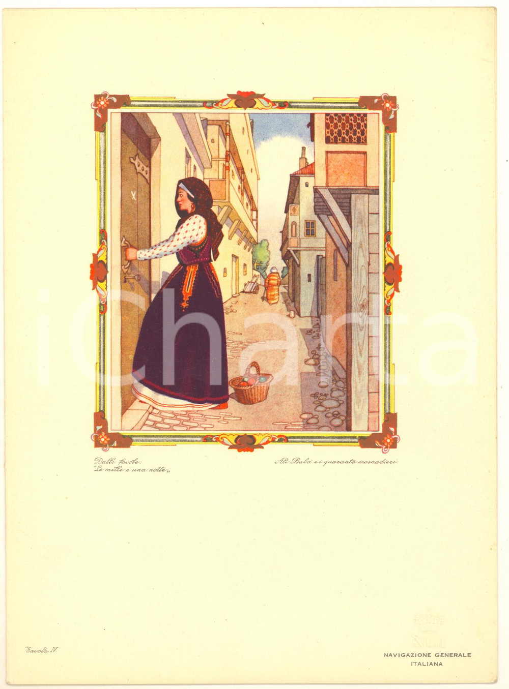 Oggetto da collezione cartaceo 1960 ca NAVIGAZIONE GENERALE ITALIANA  Menù Mille e una notte 1