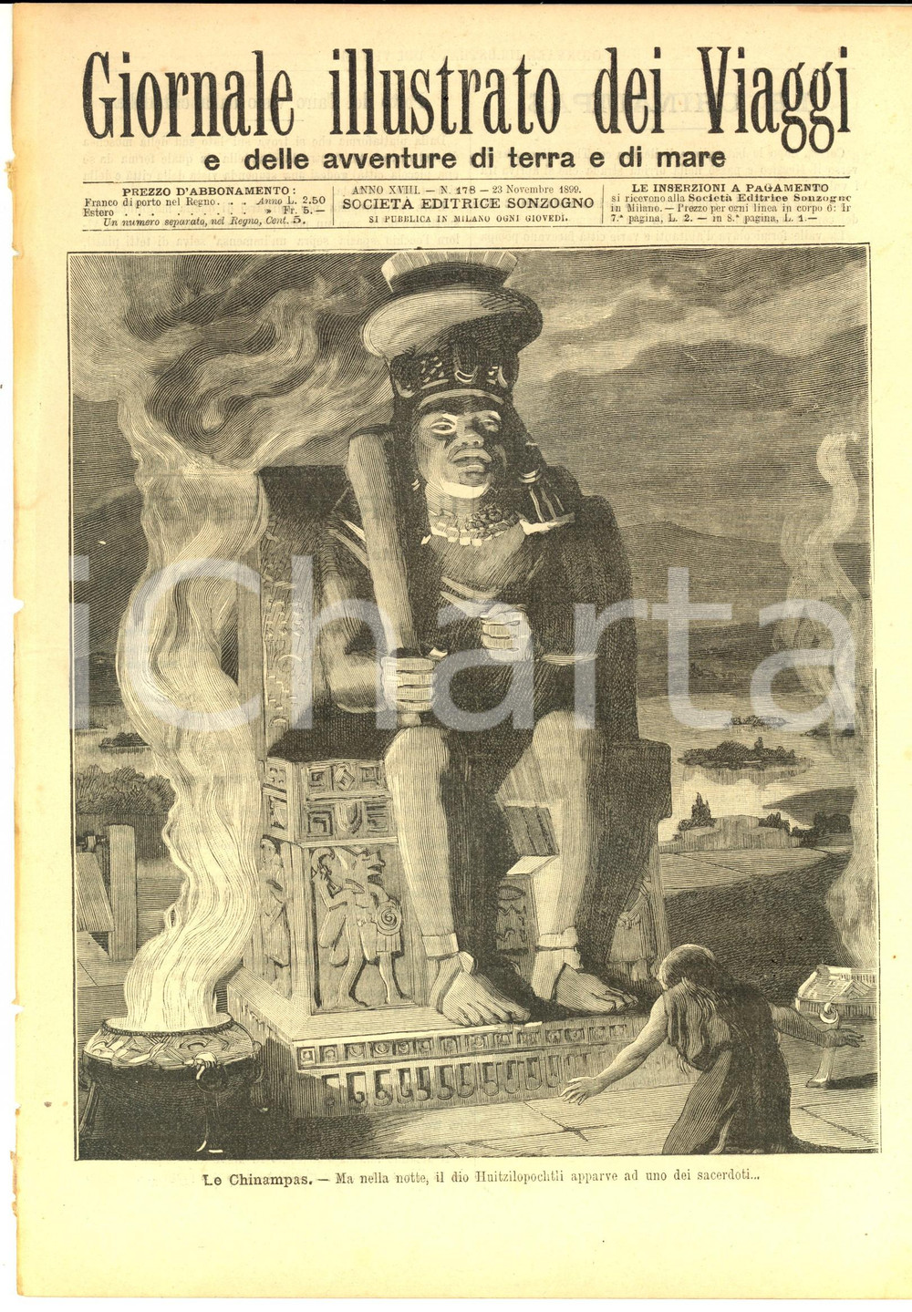 Giornale, rivista storica 1899 GIORNALE ILLUSTRATO DEI VIAGGI Le Chinampas Anno XVIII n. 178 1