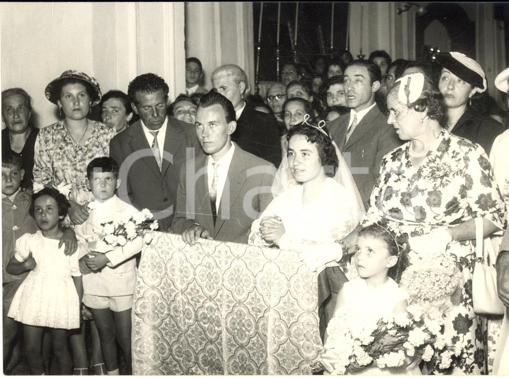 1958 SIRACUSA "Sposi in bottiglia" - Ake VIKING e Paolina PUZZO all'altare *Foto