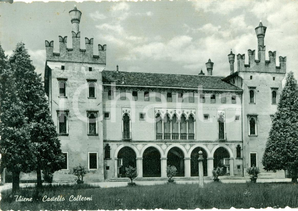Cartolina originale da collezione 1961 THIENE (VI) Facciata del Castello COLLEONI FG VG 1