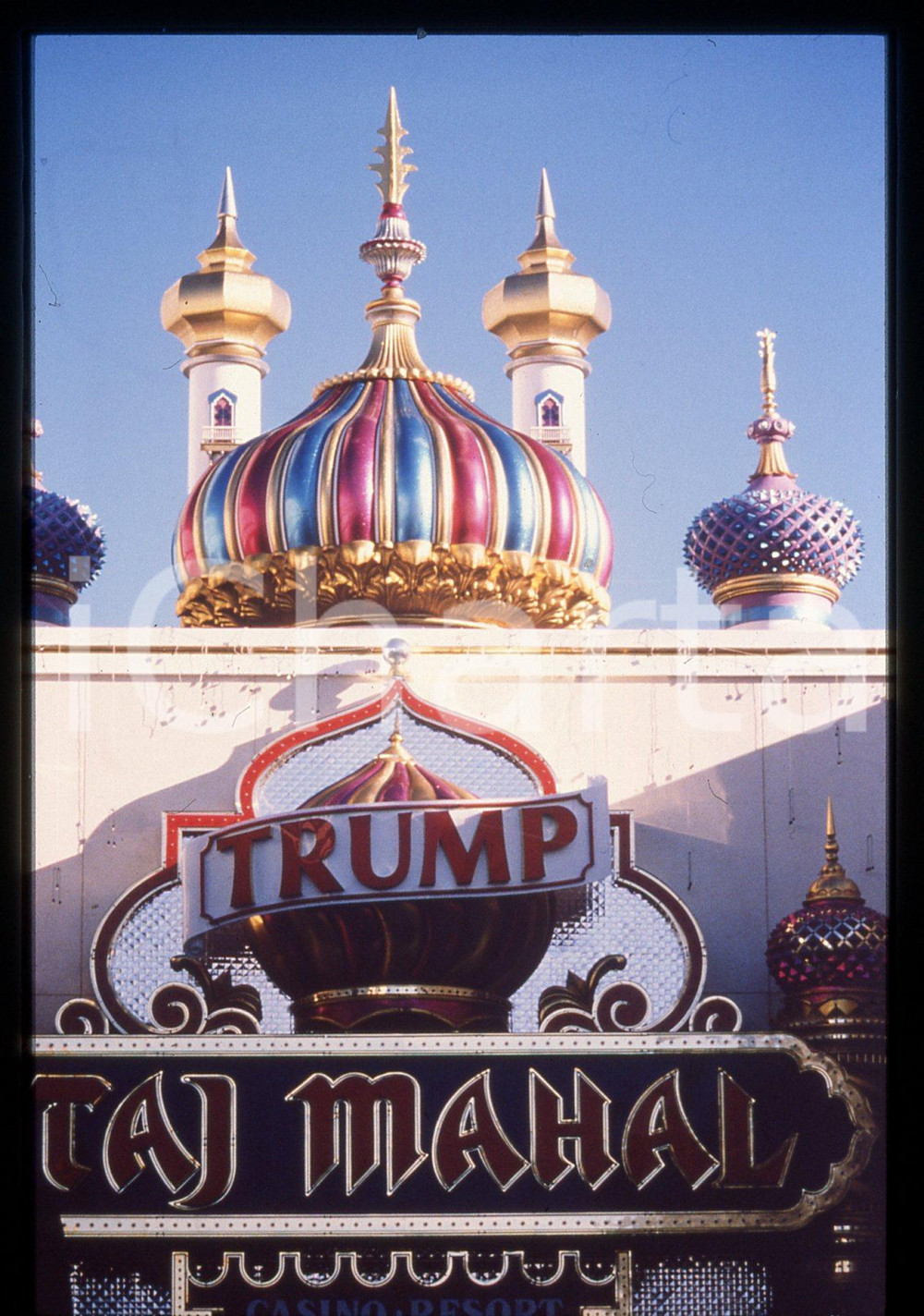 35mm vintage slide* 1990 ATLANTIC CITY TRUMP TAJ MAHAL CASINO RESORT Entrance 2