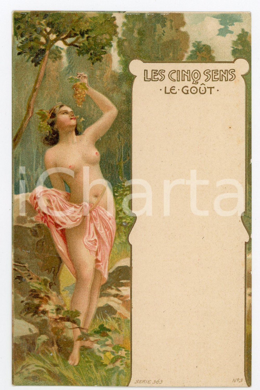 1900 ca LES CINQ SENS Le Gout - Carte postale ILLUSTRÃ‰E Serie 363 n.3 FP NV  Cartolina d'epoca, non viaggiata. FAIR/discreto Lievi smussature agli angoli Formato: FP originale e autentica 1
