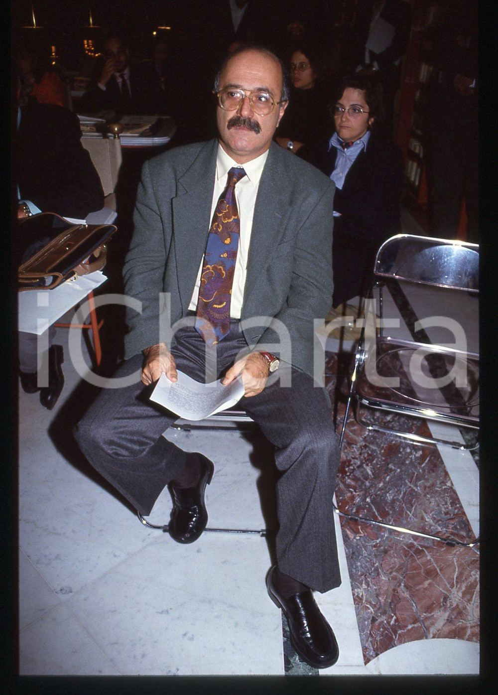 35mm vintage slide* 1990ca POLITICA Massimo SCALIA Ritratto del deputato VERDI 2