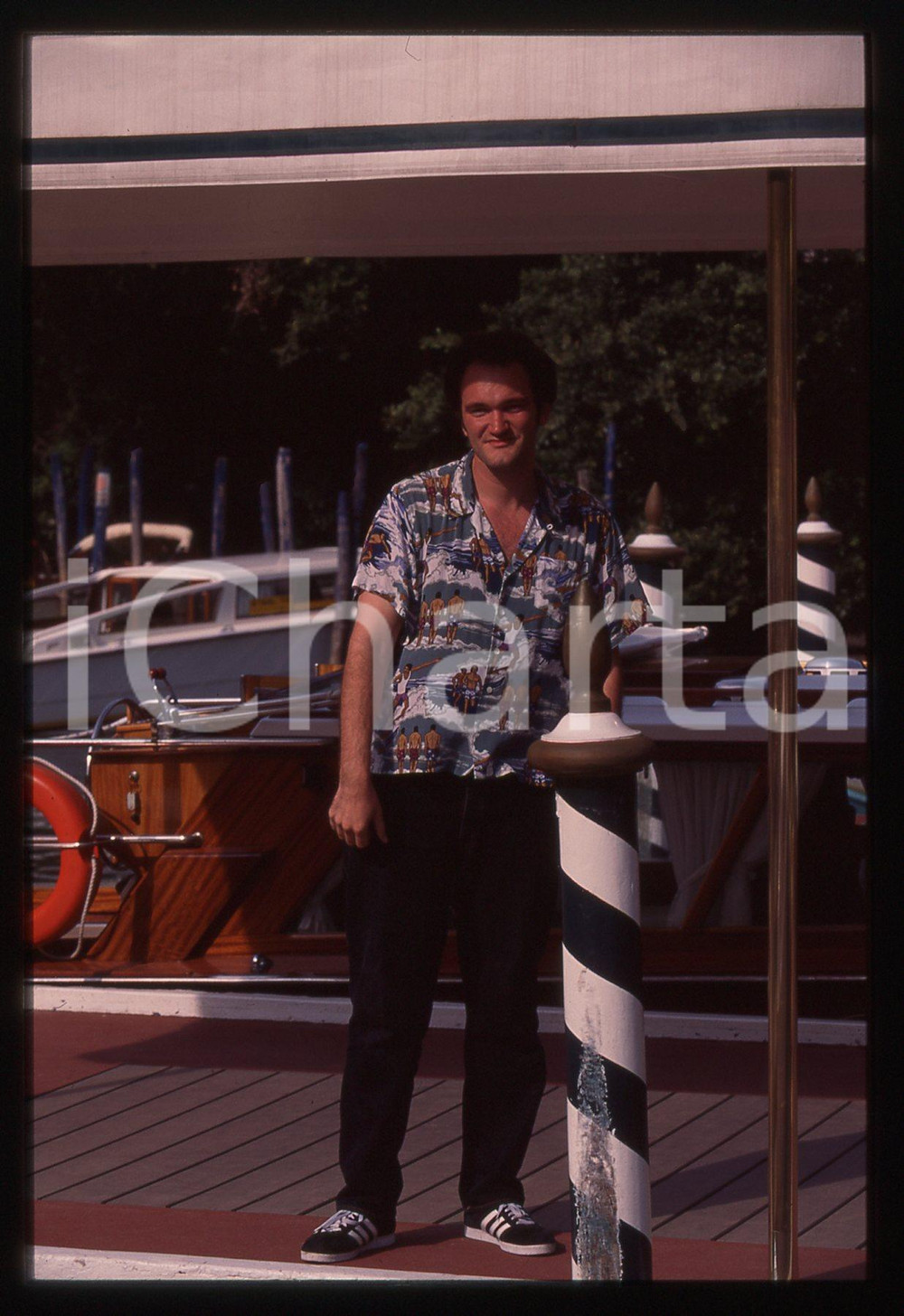 35mm vintage slide* 1995 ca VENEZIA Quentin TARANTINO alla Mostra del Cinema (2)