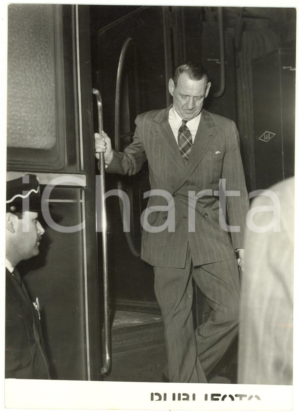 1953 ROMA Stazione Termini - L'arrivo di re Federico IX di Danimarca *Foto 13x18