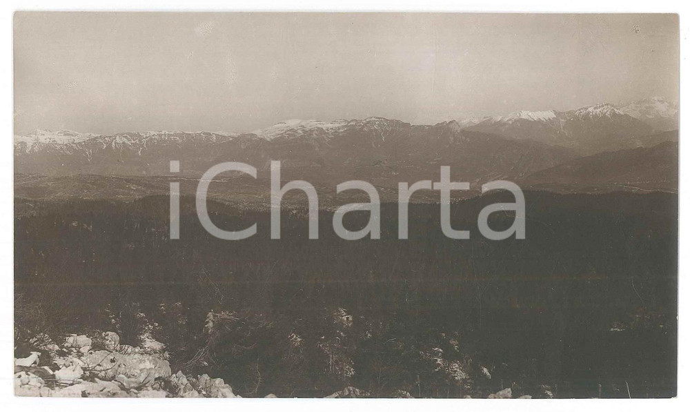1918 WW1 CIMA FONTE (VI) Veduta delle linee nemiche - Foto 16x9 cm