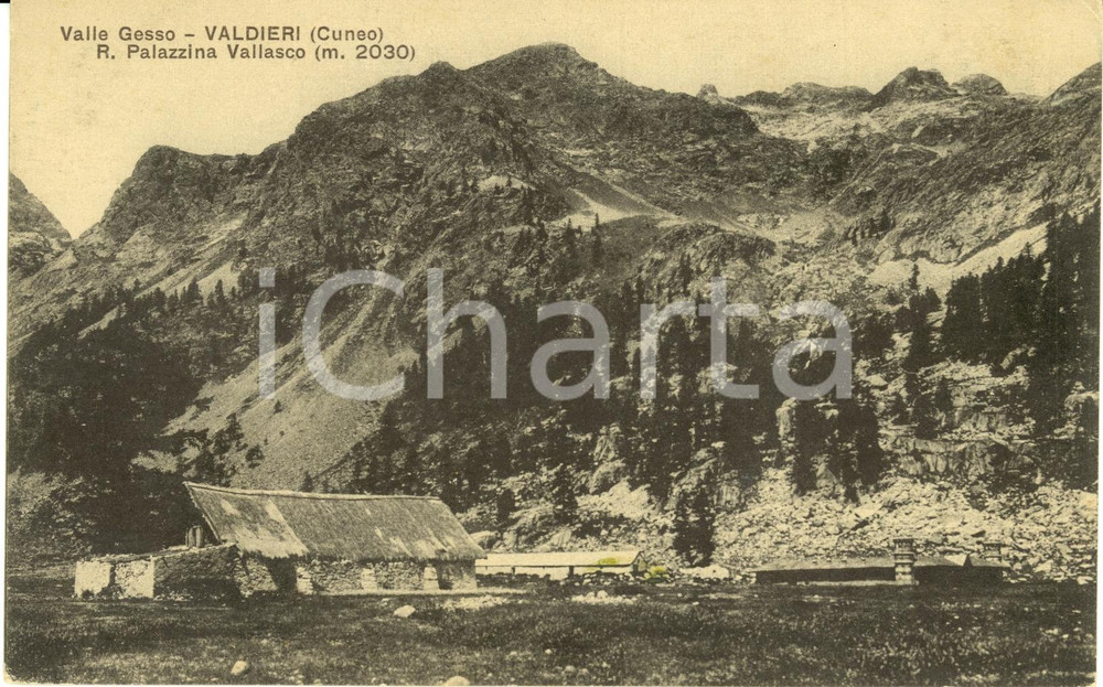 Cartolina originale da collezione 1915 ca VALDIERI CN Valle Gesso  Regia Palazzina VALLASCO Cartolina FP NV 1
