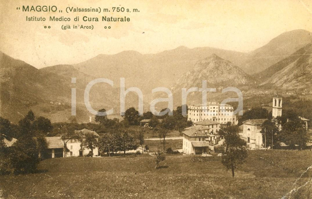 Cartolina originale da collezione 1925 Moggio Valsassina *Istituto di Cura Naturale 1