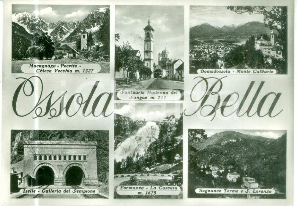 Cartolina originale da collezione 1955 ca VAL D OSSOLA vedutine MACUGNAGA Iselle FORMAZZA Cartolina FG NV 1
