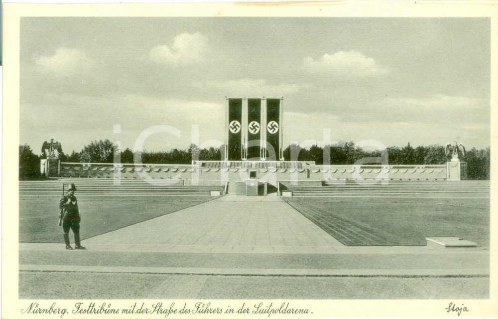 Cartolina originale da collezione 1938 NURNBERG (DE) Tribune d'onore nella LUITPOLDARENA *Cartolina FP NV 1