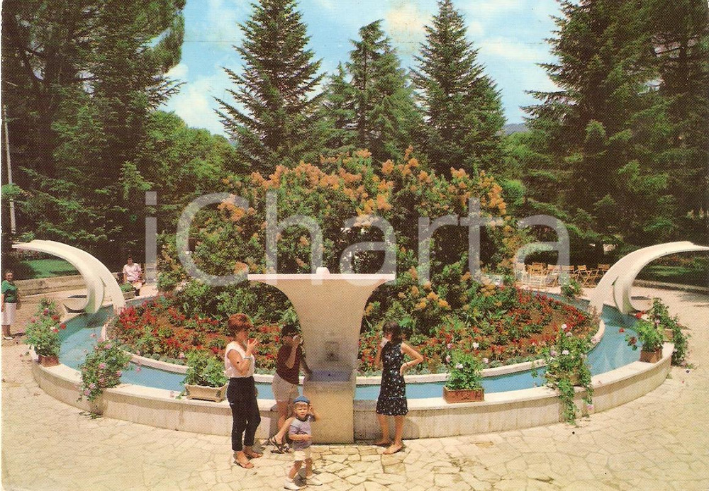 Cartolina originale da collezione 1971 FIUGGI FONTE FR Bicchiere di acqua termale alla FONTE ANTICOLANA Vintage 1