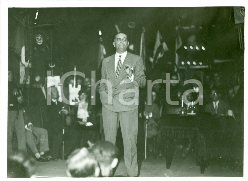 Fotografia d epoca originale 1933 MILANO Federale Rino PARENTI commemora Generale Antonio CANTORE Fotografia 1