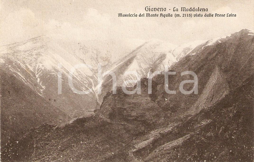 Cartolina originale da collezione 1924 GIAVENO TO Frazione MADDALENA Panorama con Monte AQUILA Cartolina FP VG 1