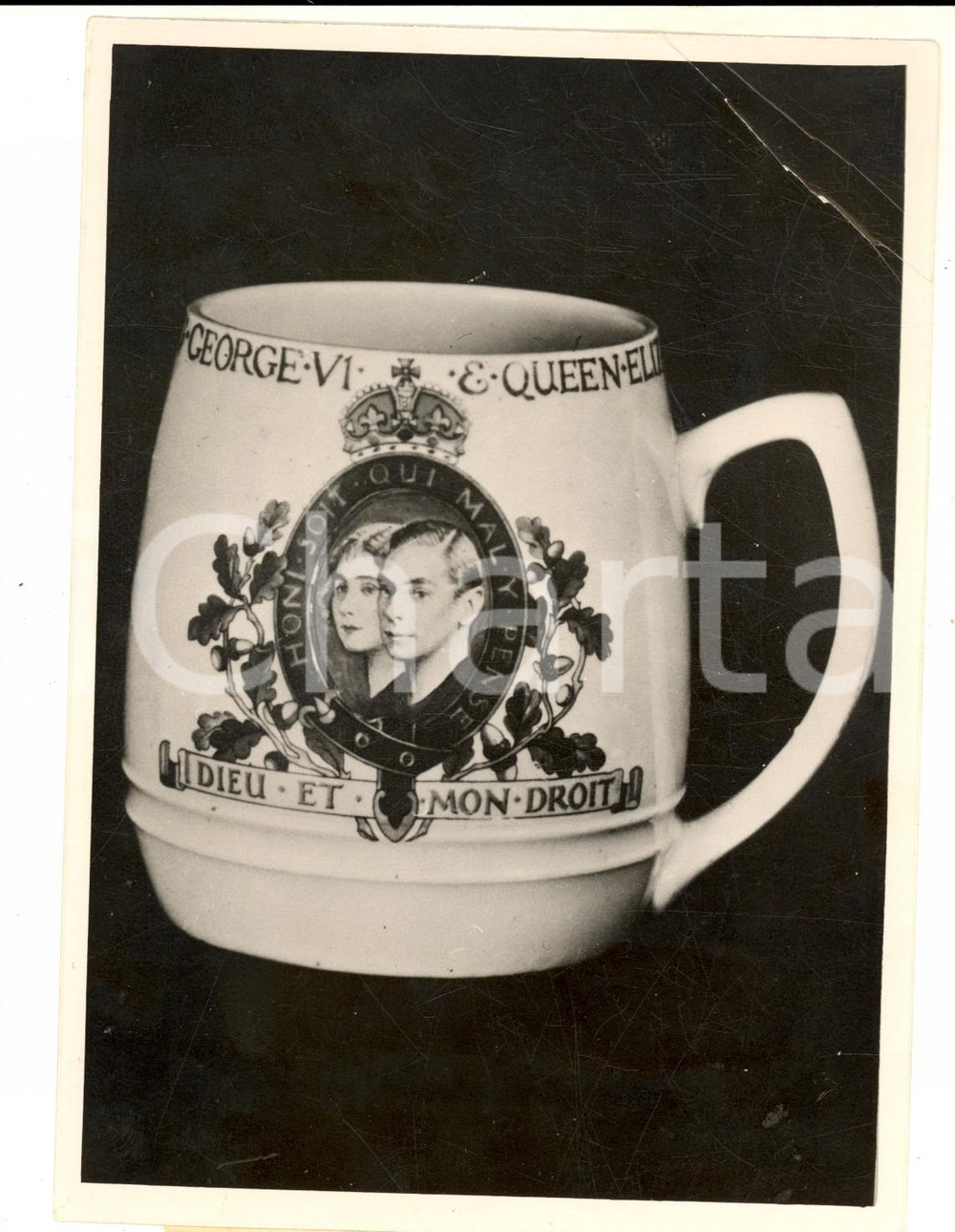 Fotografia d epoca originale 1937 LONDON ? Coronation of GEORGE VI  Beer mug Photo 13x18 cm 1