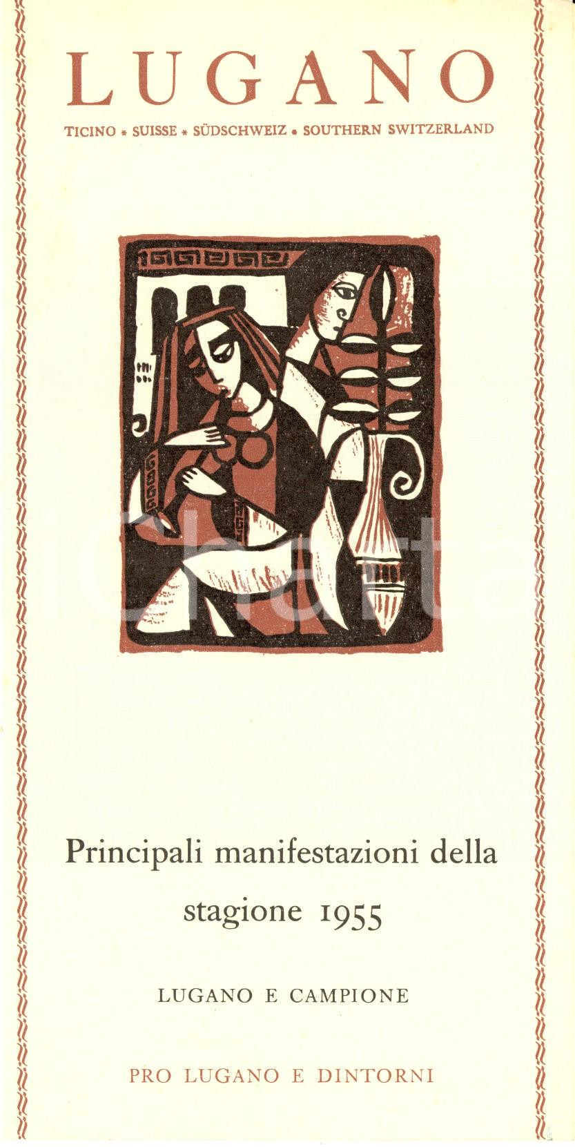 Materiale pubblicitario d’epoca 1955 LUGANO CH TICINO Principali manifestazioni della stagione Opuscolo 1