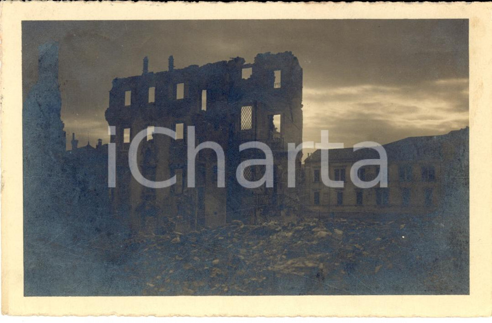 Cartolina originale da collezione 1919 WW1 UDINE Rovine piazza XX SETTEMBRE dopo l'invasione *Cartolina FP VG 1