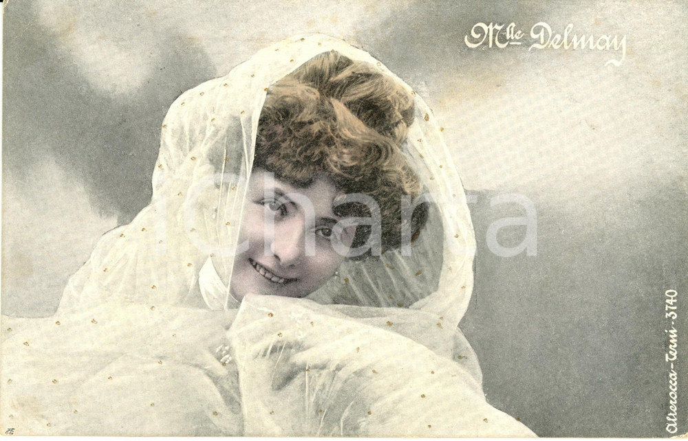 Cartolina originale da collezione 1904 Ritratto dell attrice LUCIENNE DELMAY Cartolina postale FP VG 1