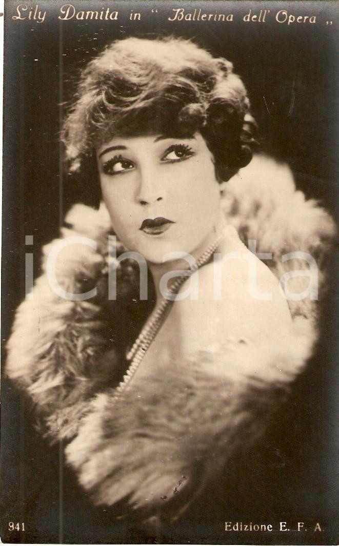 Cartolina originale da collezione 1920 ca CINEMA Lily DAMITA nel film BALLERINA DELL  OPERA Cartolina FP NV 1