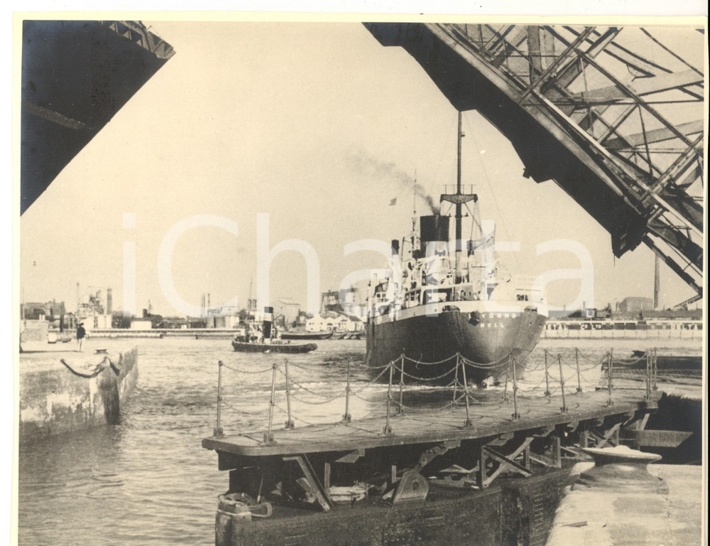 Fotografia d epoca originale 1967 LONDON Veduta del porto con nave LIVORNO Fotografia ANIMATA 27x20 cm 1