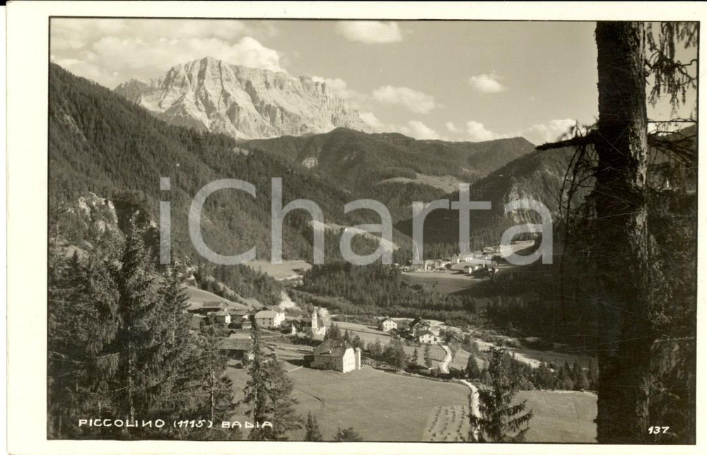 Cartolina originale da collezione 1940 ca PICCOLINO SAN MARTINO BZ Veduta della VAL BADIA Cartolina FP NV 1