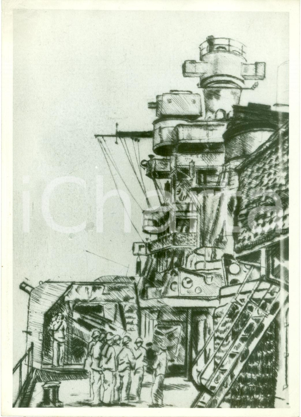 Fotografia d epoca originale 1935 ca MILANO Schizzo Cannonieri Anselmo BUCCI Permanente SocietÃ  BELLE ARTI 1