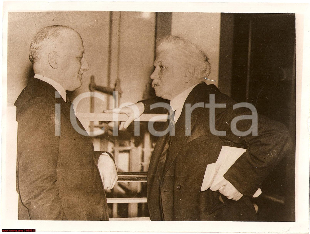 Fotografia d epoca originale 1933 Londra CARL JASPERS a colloquio con GUIDO JUNG 1