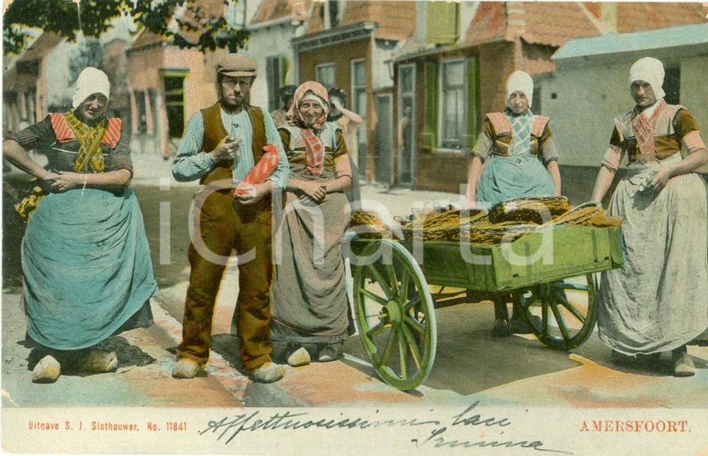 Cartolina originale da collezione 1910 ca AMERSFOORT (NE) Contadini al mercato *Cartolina FP VG 1