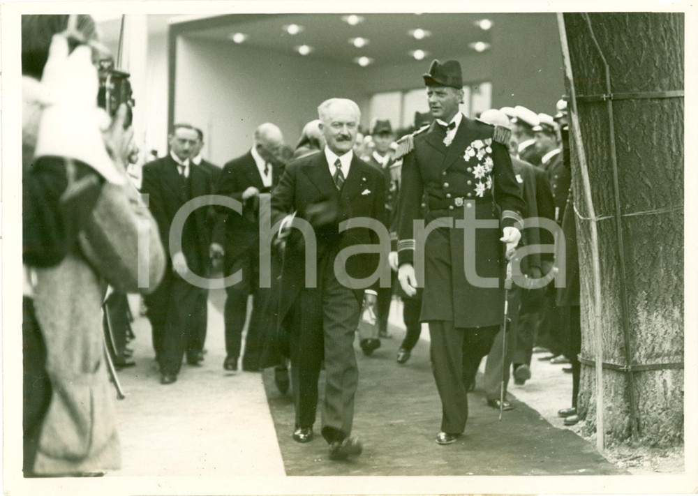 Fotografia d epoca originale 1937 PARIS Federico di DANIMARCA Albert LEBRUN padiglione danese EXPOSITION Foto 1