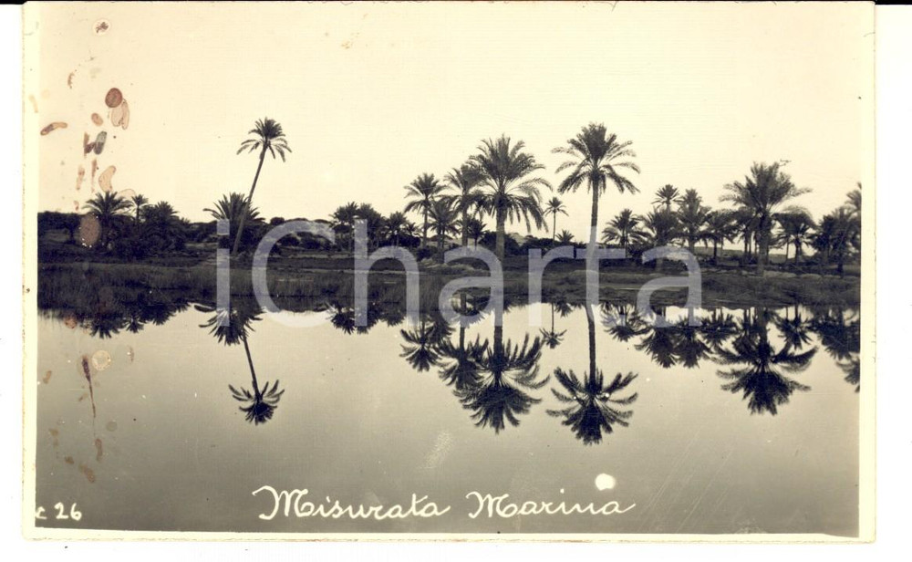 Fotografia d epoca originale 1920 ca MISURATA LIBIA Veduta della marina  Foto cartolina VINTAGE 1