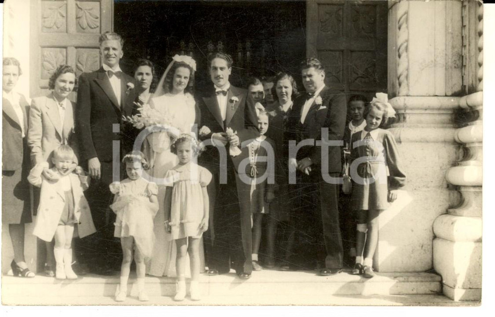 Fotografia d epoca originale 1941 FIUME ISTRIA/ CROAZIA Sposi nel giorno delle nozze Foto MARDESSICH 1
