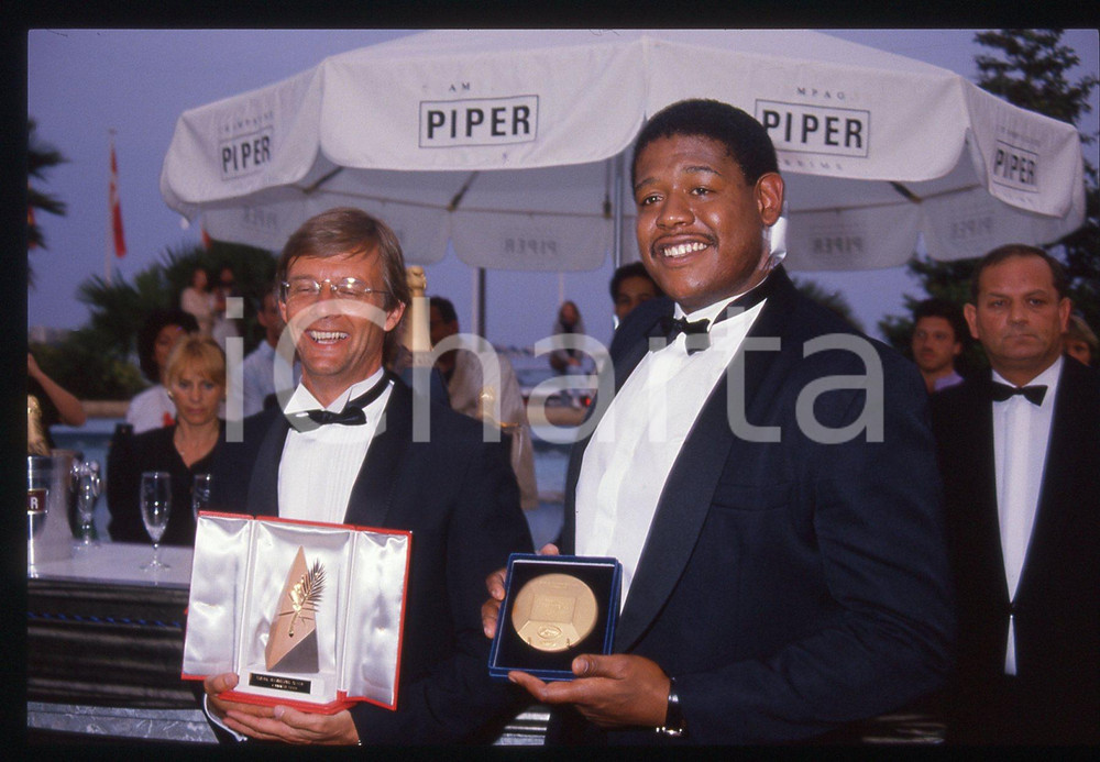 35mm vintage slide* 1988 FESTIVAL DI CANNES Forest WHITAKER Bille AUGUST (3)