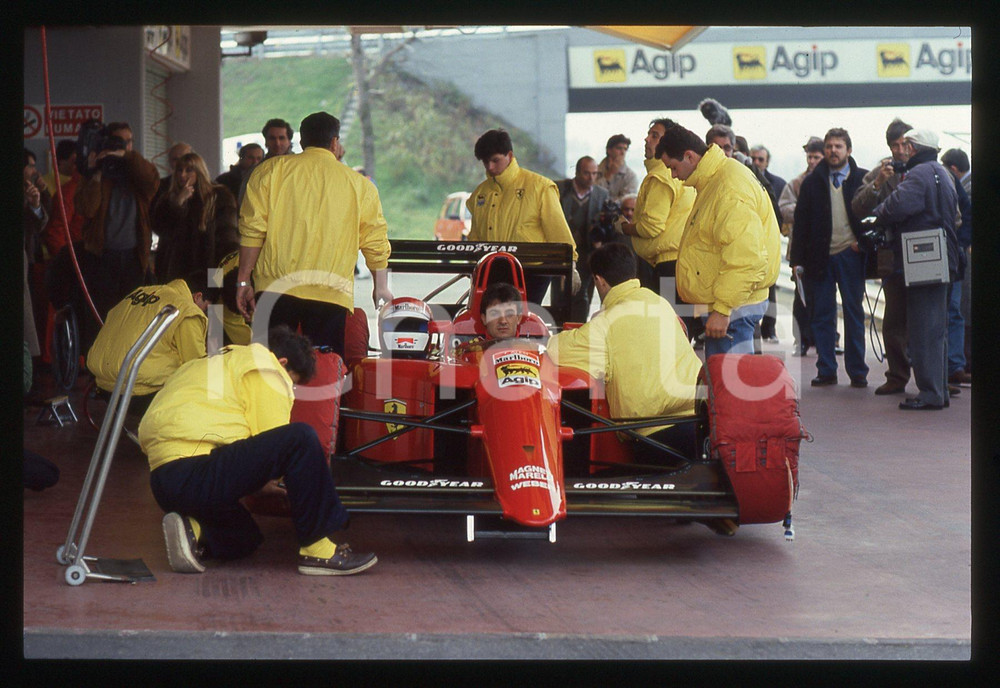 35mm vintage slide* 1990 FIORANO Test invernali Jean ALESI su FERRARI 641 F1 10