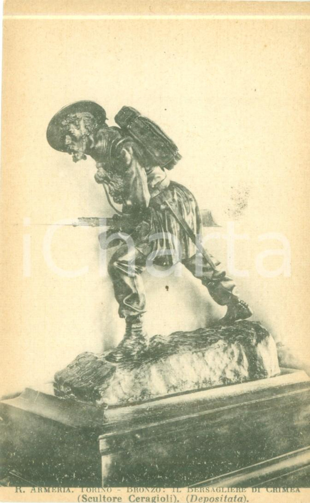 Cartolina originale da collezione 1930 ca TORINO Giorgio CERAGIOLI Bersagliere di CRIMEA Cartolina FP NV 1