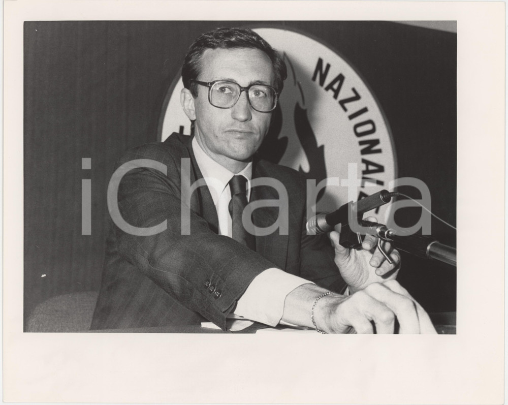 Fotografia d epoca originale 1993 MSI  ALLEANZA NAZIONALE Gianfranco FINI Ritratto  Foto 25x20 cm 4 1