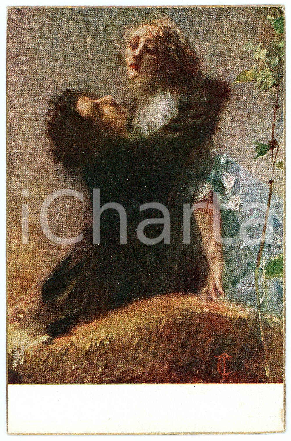 1920 ca Artista Tranquillo CREMONA L'edera - Cartolina ILLUSTRATA FP NV  Cartolina postale d'epoca, non viaggiata. FAIR/discreto Lievi smussature agli angoli Formato: FP originale e autentica 1
