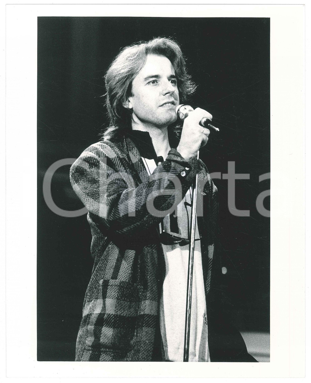 Fotografia d epoca originale 1980 ca MUSICA ITALIA Mario CASTELNUOVO  Ritratto durante un esibizione  Foto 1