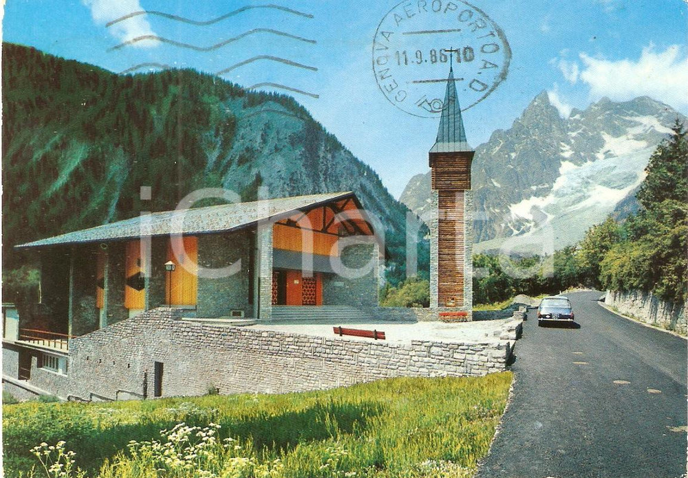 Cartolina originale da collezione 1986 COURMAYEUR Frazione ENTREVES AO Nuova Chiesetta Cartolina FG NV 1