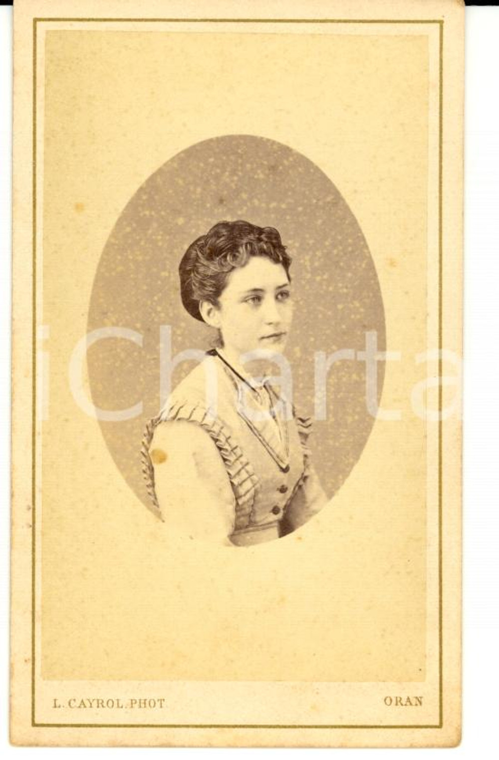 Fotografia d'epoca originale 1900 ORAN (ALGERIE) Portrait de jeune fille - Photo L. CAYROL 1