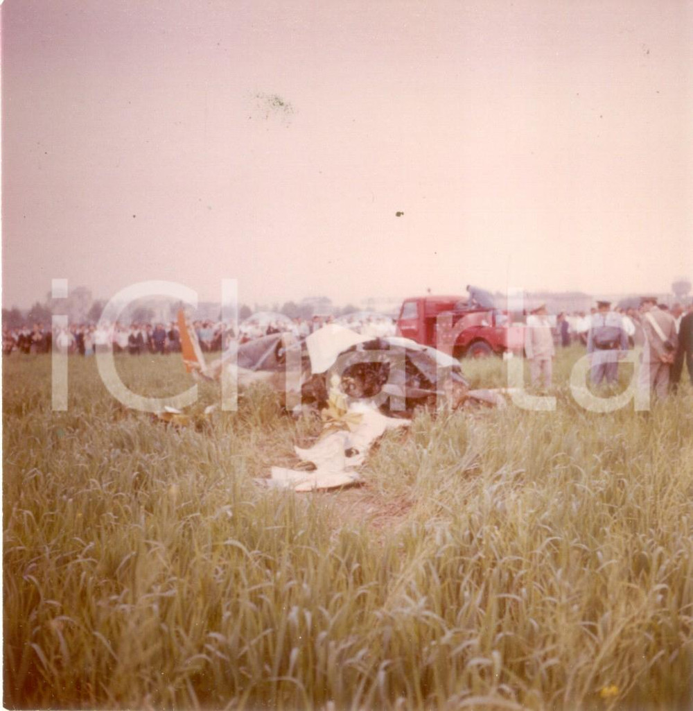 Fotografia d epoca originale 1966 BRESSO MI Aereo ISGLL di Rinaldo MALASPINA distrutto Fotografia 1