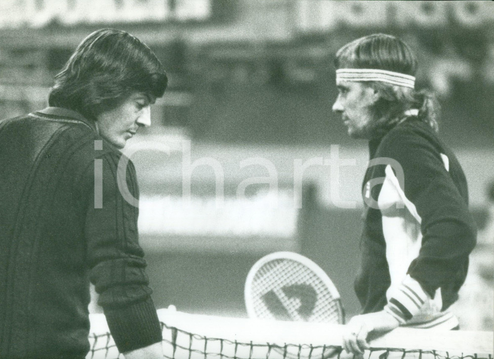 1978 MILANO Tennis RAMAZZOTTI CUP Adriano PANATTA Bjorn BORG prima dell'incontro