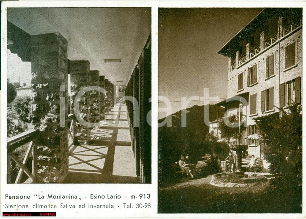 Cartolina originale da collezione 1955 ESINO LARIO LC Vedutine pensione LA MONTANINA Cartolina postale 1