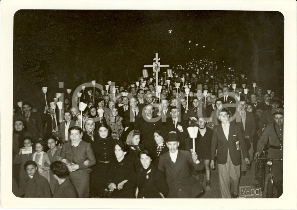 Fotografia d epoca originale 1939 ROMA Corteo 20.000 pellegrini per processione MADONNA DIVINO AMORE Foto 1